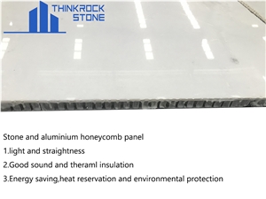 White Marble Aluminium Honeycomb Backed Stone Panel